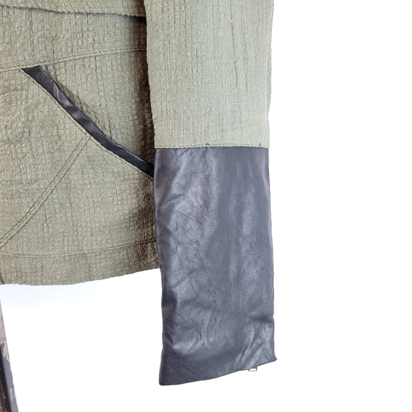 ZARA Asymmetrical Mixed Media Moto Jacket Sz S - Picture 10 of 10